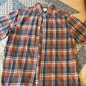 Casual Plaid Button-Down Shirt in Blue and pink